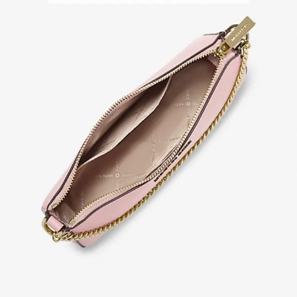 New! 100% Leather Bag, Powder Blush w/ Gold Accents - Picture 3 of 5